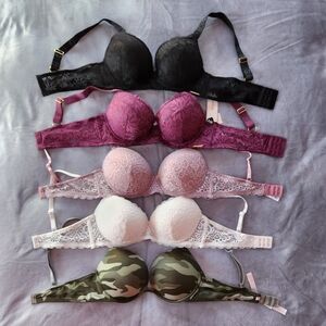 Elegant Women's Lace Bra Set - Black, Pink, White, Green